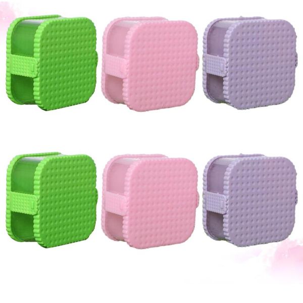 

6pcs square wedding candy box clear gift box candy cases presents storage container for party festival (random color)