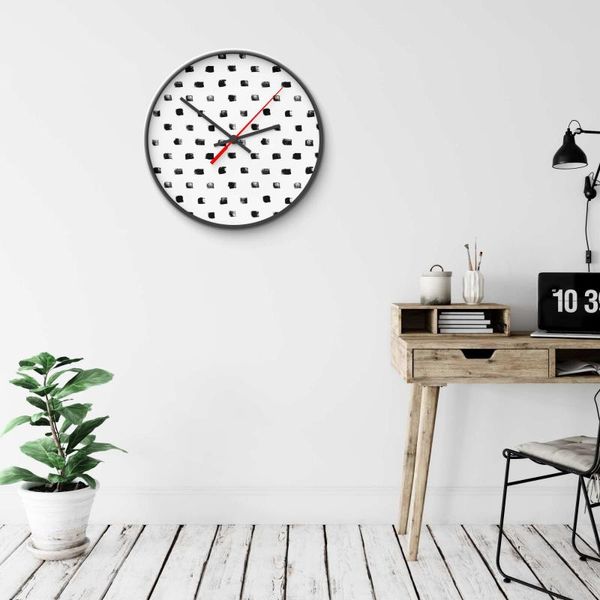 

linear abstract color patterned figure black wood gift decor wall clock 40x40 cm