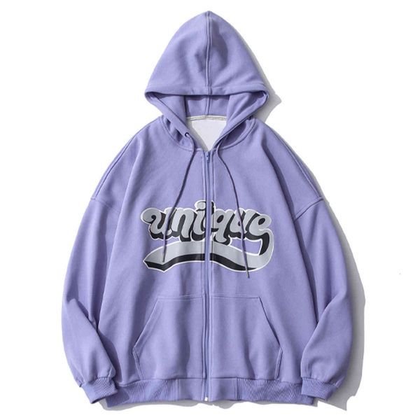 

men's hoodies & sweatshirts lacible zipper jacket coat men women hip hop streetwear letter print harajuku spring sweatshirt loose, Black