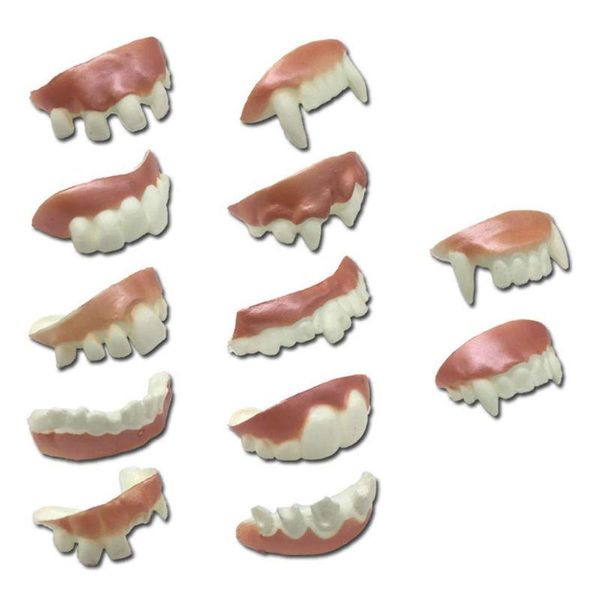 

party masks 12pcs/set halloween prank toys simulation rotten teeth vampire denture