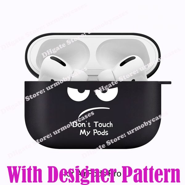 

silicone cover for airpods 1/2 earphone don't touch my pods black soft protector fundas airpods pro case air pods chargingbags