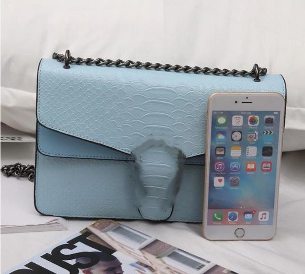 2021 Designer-Tasche Handtaschen Schlangenleder geprägte Mode Frauen Kette Umhängetasche Marke Messenger Sac A Main