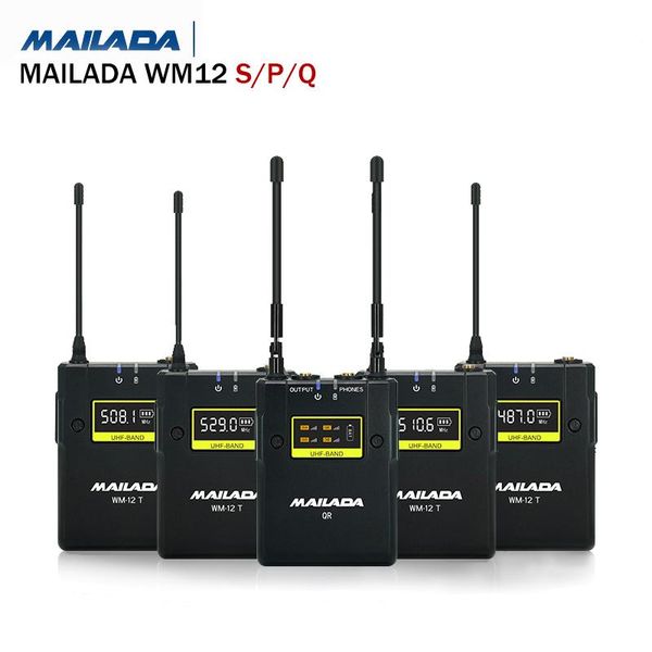 

microphones mailada wm12 pro microfone professional wireless microphone system uhf 50m transmission lavalier lapel mic for slr cameras phone