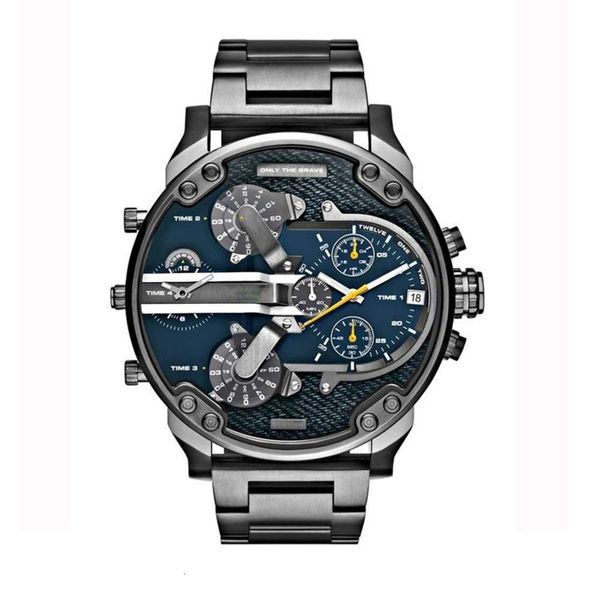 

watch dz personality big dial popular atmosphere men's quartz steel leisure 7333, Slivery;brown