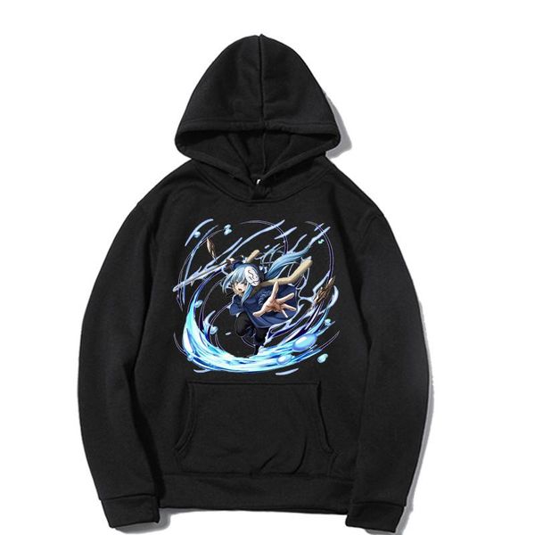 

men's hoodies & sweatshirts rimuru tempest long sleeve streetwear sweatshirt sport hoody anime pullovers sleeves hoodie, Black