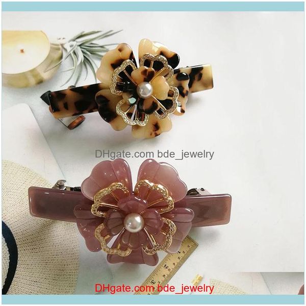 

hair jewelry jewelryhair clips & barrettes fashion flower aessories acetate ornament hairpins clip for women girls tiara drop delivery 2021, Golden;silver