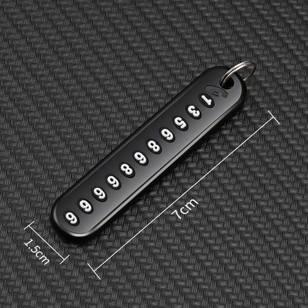 

keychains 1 pc anti-lost car keychain phone number card keyring plate lock key ring auto vehicle chain accessories, Silver