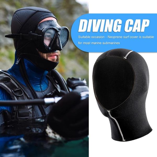 

two-piece suits diving headgear male 3/5mm winter warm hat neck gaiters for water sports swimming headwear cap stretch waterproof