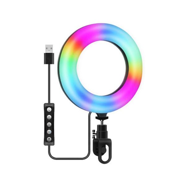 

flash heads 6inch live streaming led makeup selfie ring portable monitor dimmable video conference light with clamp mount online teaching