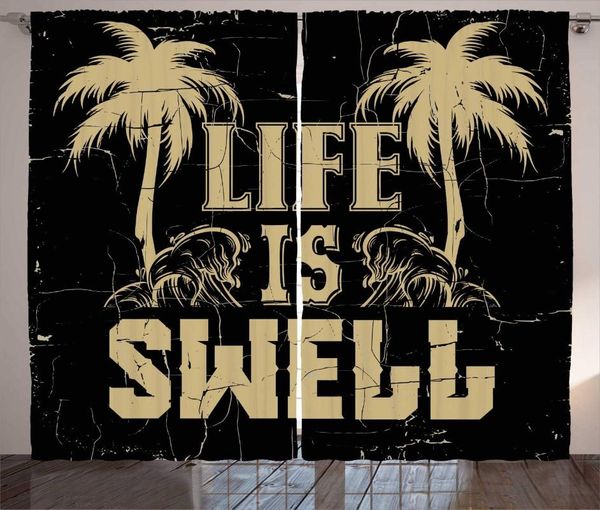 

curtain & drapes tan charcoal grey palm curtains life is swell typography tropical trees island beach exotic dark bedroom window