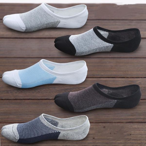 

men's socks 5 pairs of summer shallow mouth youth short invisible student low cut thin style, Black