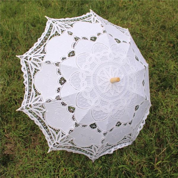

other accessories yo cho 38cm arc radius white bridal umbrella victorian bride lace vintage parasol wedding decoration mariage