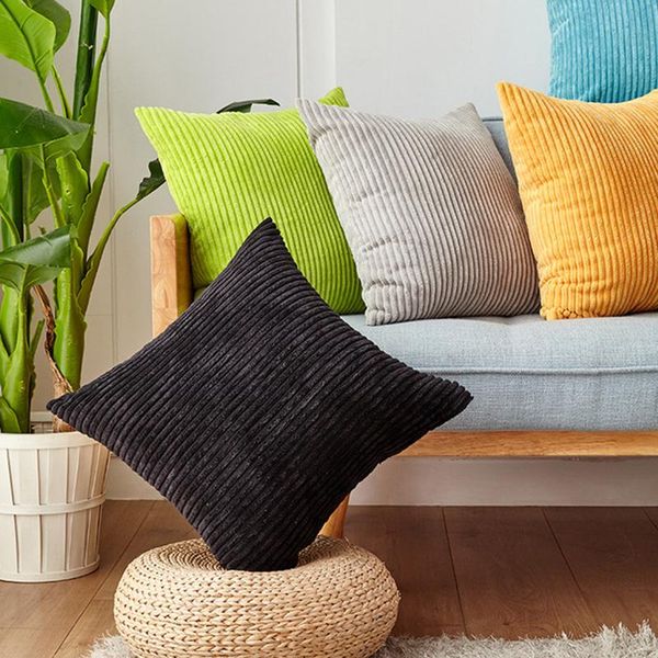 

cushion/decorative pillow european style soft cushion cover corduroy flocking stripe pillowcase for sofa decor throw covers 30x50cm/45x45cm/