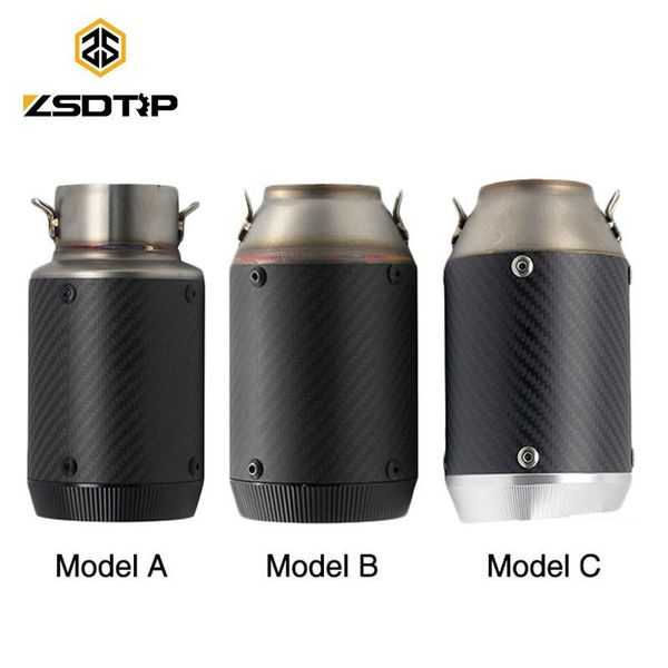 

motorcycle exhaust system zsdtrp 51mm universal carbon fiber short muffler for cbr125 yzf gsxr z750 z800 tmax5 motorcycles scooters