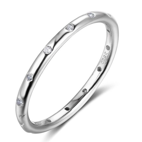 

engagement wedding cz band ring 100% real pure 925 sterling silver for women gift