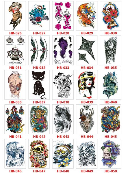 

100 sheets wholesales waterproof fake temporary tattoo man women cool arm leg art sleeve glitter eagle black stickerscouts