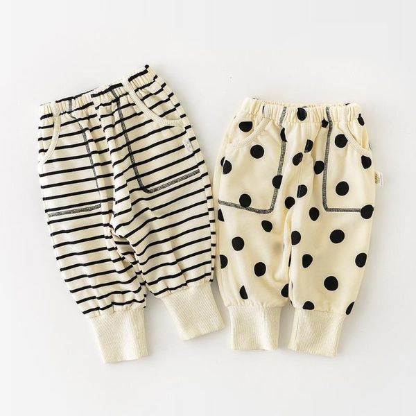 

trousers 2021 autumn baby girl dot print leggings cotton infant loose pants casual kids boy pp toddler clothes, Blue