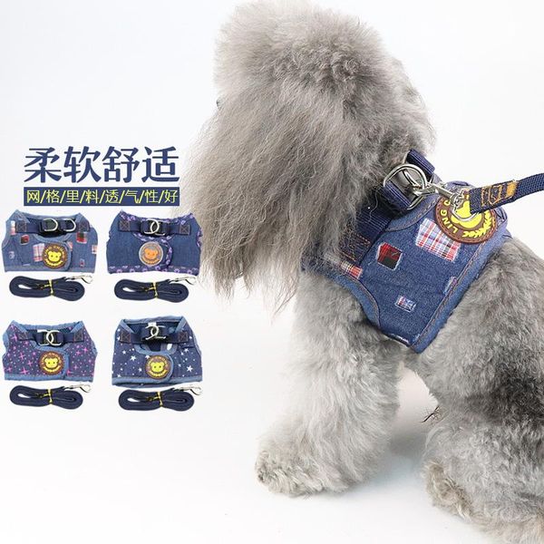 

dog collars & leashes harness reflective puppy kitten breathable mesh vest adjustable small harnesses leash pug pet supplies