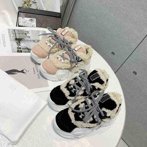 

boots 2021 women snow ankle genuine leather warm lace up round toe comfortable winter fashion designer, Black