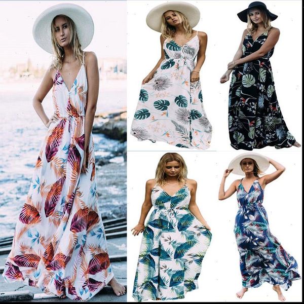 

2021 summer sleeveless flower print v neck bodycon dress women fashion evening party long dress strap flowy sun dress, Black;gray