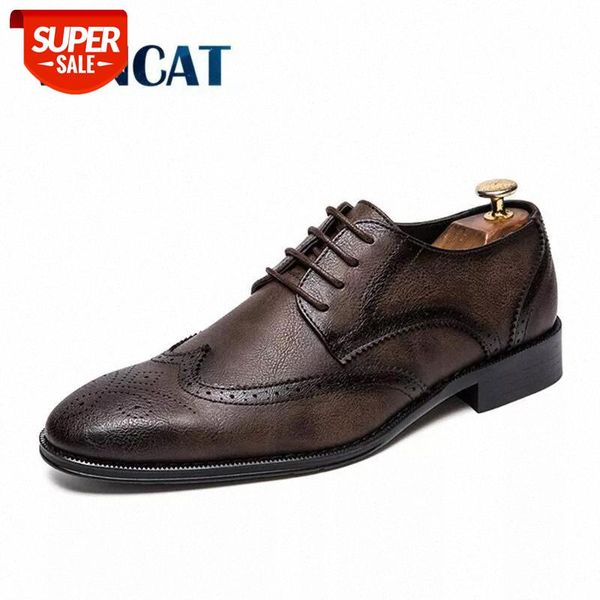 

Vancat Brand Luxury Leather Lace Up Men's Business Shoes Pointed Toe Dress Shoes Fashion Bullock Oxford Size 38-47 #gk8V