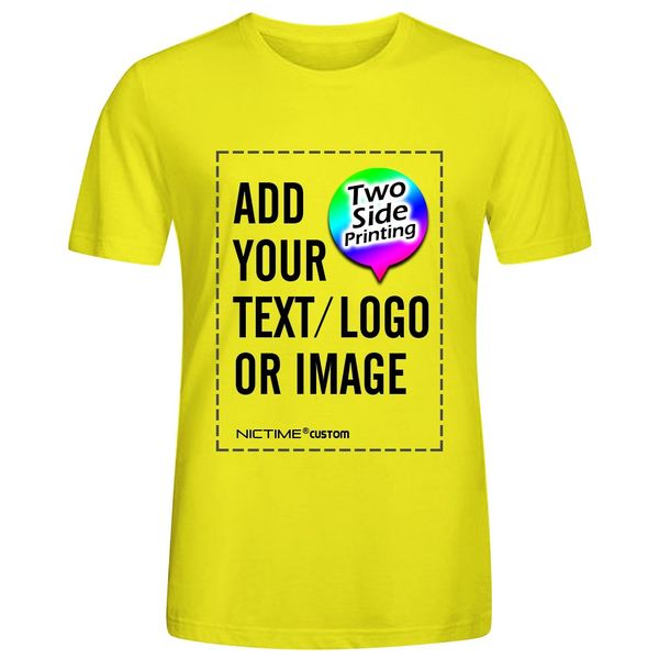 

custom tshirts design your own for men front and back print yellow, White;black
