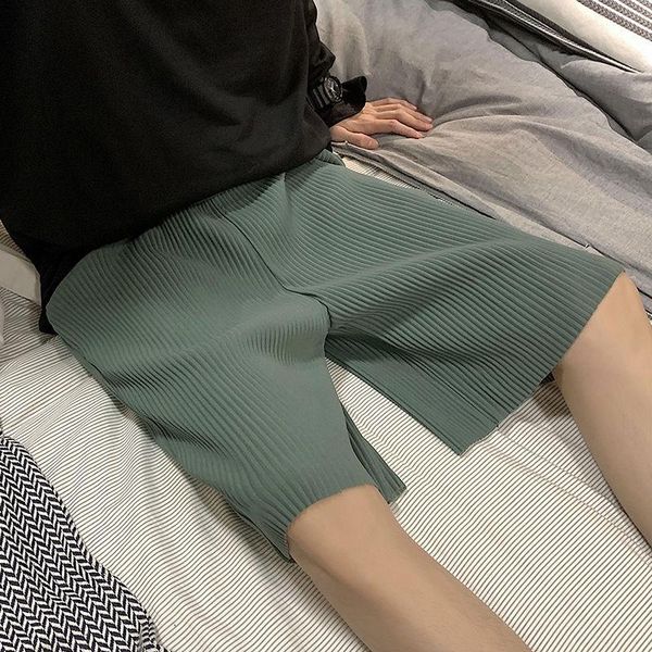 

men's shorts summer pleated fashion casual ice silk men streetwear loose breathable thin hawaiian beach mens m-2xl, White;black