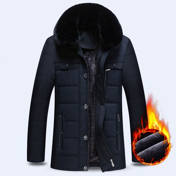 

Winter Mark Men Engaging Hair Goal of Hot Wool in Internal Male Coating Parkas Outerwear Casual Middle-aged 4xl Coat Cz2s, Black