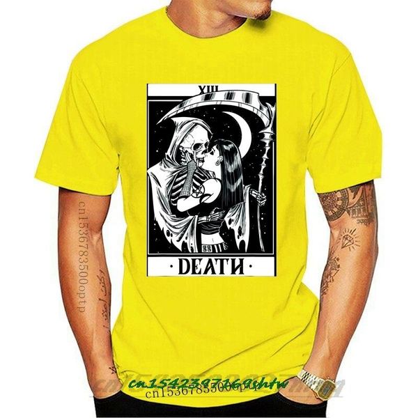

men's t-shirts the reaper blackcraft death tarot 13 card black t-shirt s-3xl funny design tee shirt, White;black