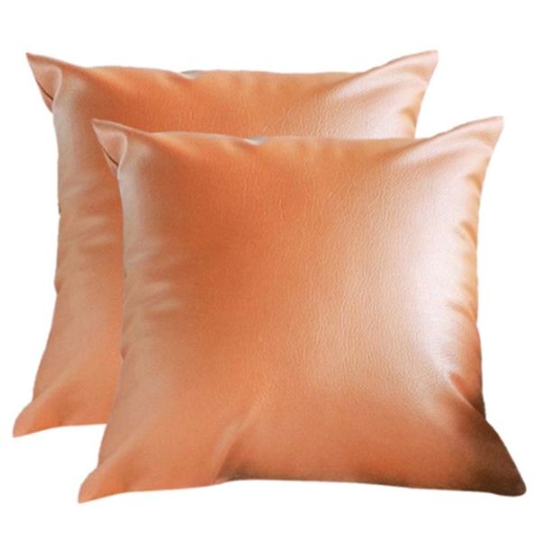 

pillow case 2pcs vintage cushion cover faux leather throw soft car home sofa decoration pillowcase