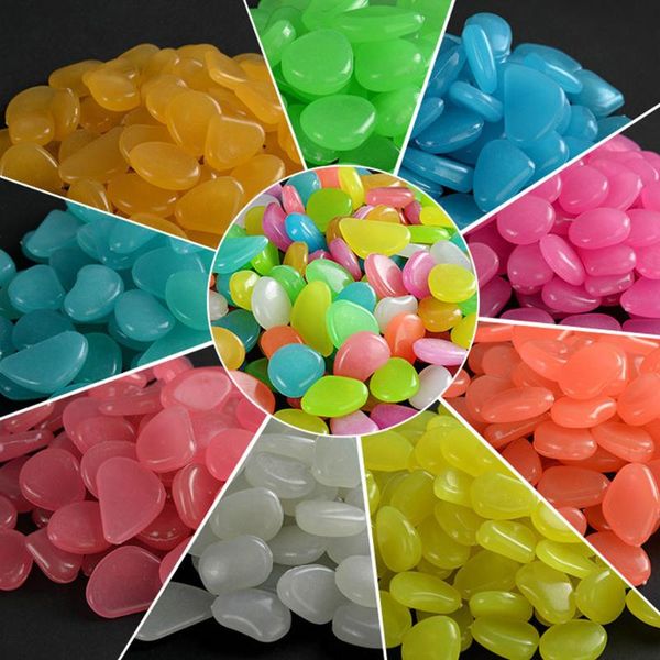 

rbcfhl 50-500pcs garden decor luminous stones glow in dark decrative pebles oudoor walkways garden path patio lwn patio