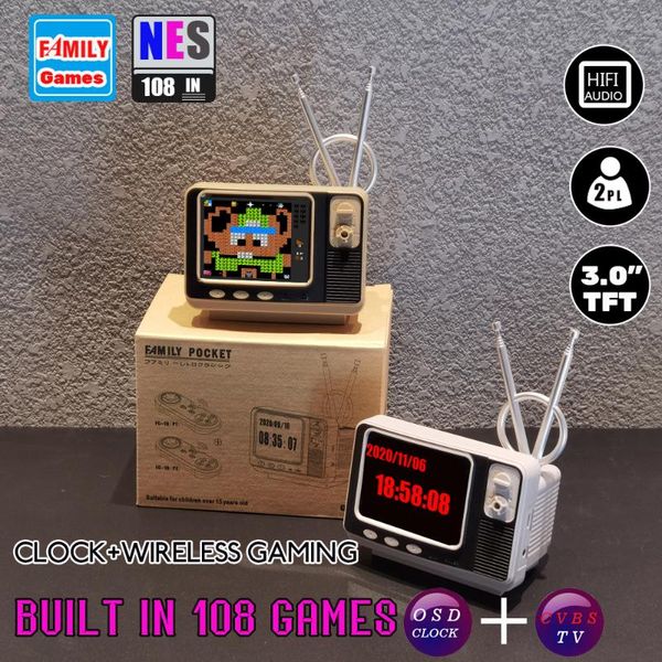 

mini retro tv game console handheld digital watch built-in 108 different games for nes av out gv300
