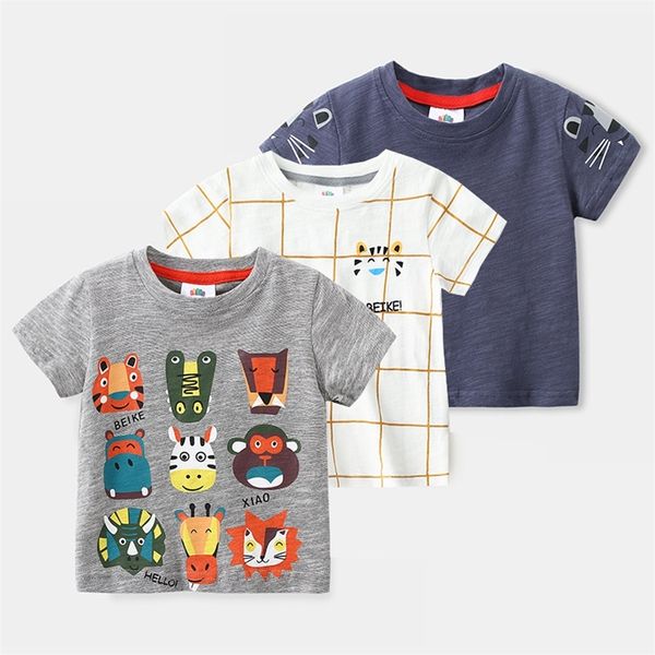 Novità estate 2 3 4 5 6 8 9 10 anni Abbigliamento per bambini T-shirt in cotone T-shirt a maniche corte per animali da cartone animato per bambini Ragazzo 210701