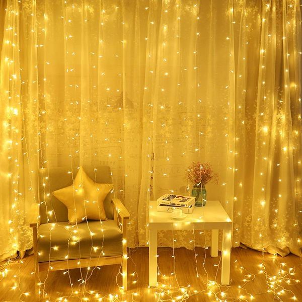 

strips 3m*3m led christmas tree lights holiday decoration party light strings fairy curtain garland wedding stage atmosphere lamp strip