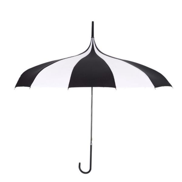 

umbrellas creative design black and white striped golf umbrella long-handled straight pagoda lx4483