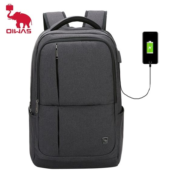 

oiwas 17 inch lapbackpack with usb charging men's backpacks large capacity business daypack bookbag for women teenage travel 211025