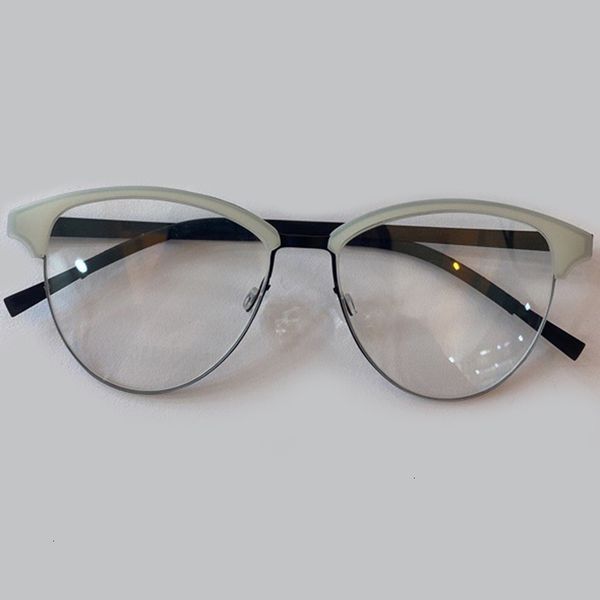 

new metal 2021 half women men vintage reading computer cat eye glasses frame 6p13, White;black