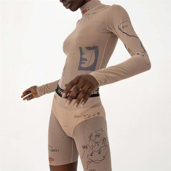 

men's 2021 summer new mh printing breathable slim one-piece and shorts set, Gray