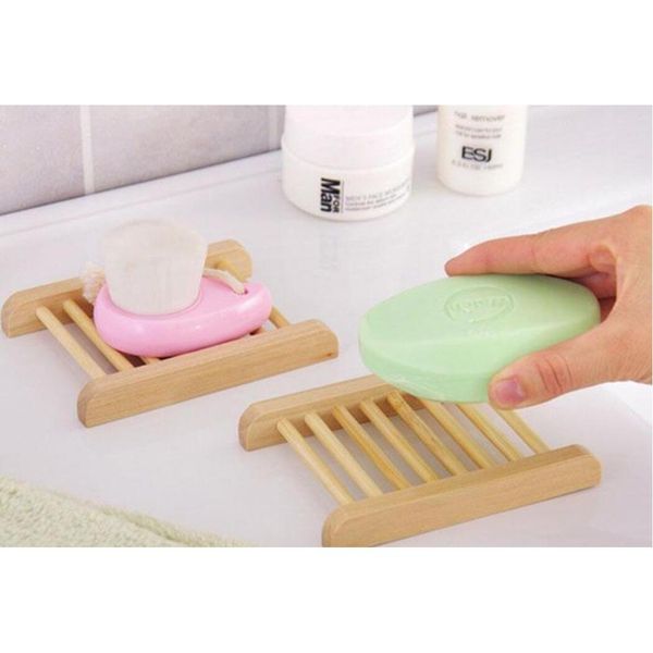 

100pcs natural bamboo trays wholesale wooden soap dish wooden soap tray holder rack plate box container for bat jllbca sport777