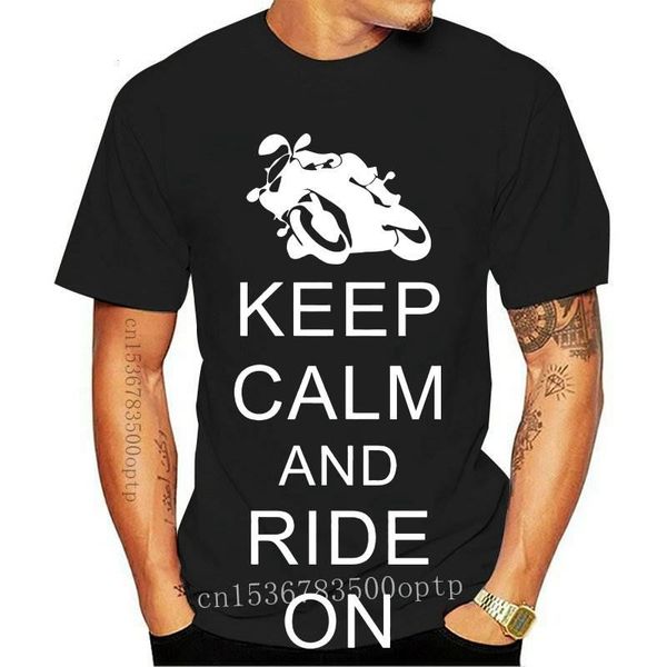 

men's t-shirts keep calm ride on t shirt funny xmas gift joke present motor moto bike tee, White;black