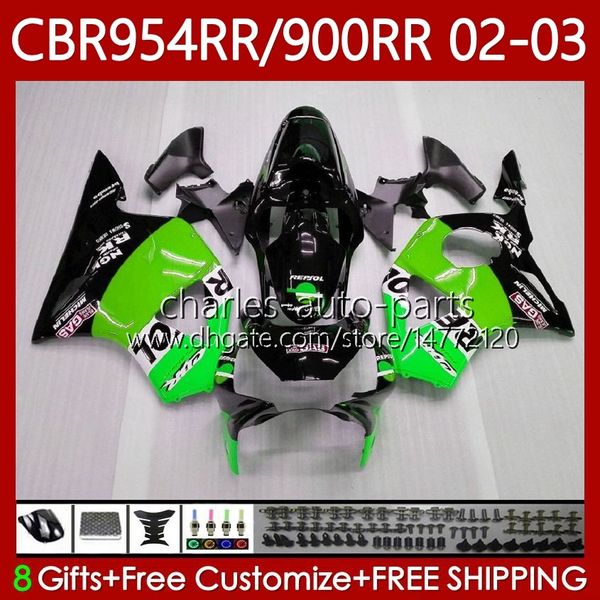 Kit carene per HONDA CBR954 CBR900 RR CBR 900 954 RR CC CBR954RR 02 03 Carrozzeria 61No.107 CBR 954RR 900RR 900CC 2002 2003 CBR954-RR CBR900RR 02-03 OEM Repsol corpo verde