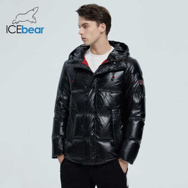 

2022df autumn and winter men's hooded casual down jacket thick warm clothing, Black