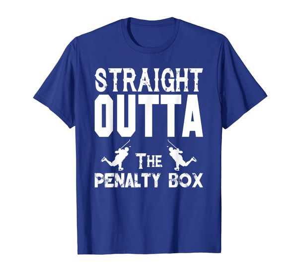 

straight outta penalty box funny goalie hockey t-shirt, White;black
