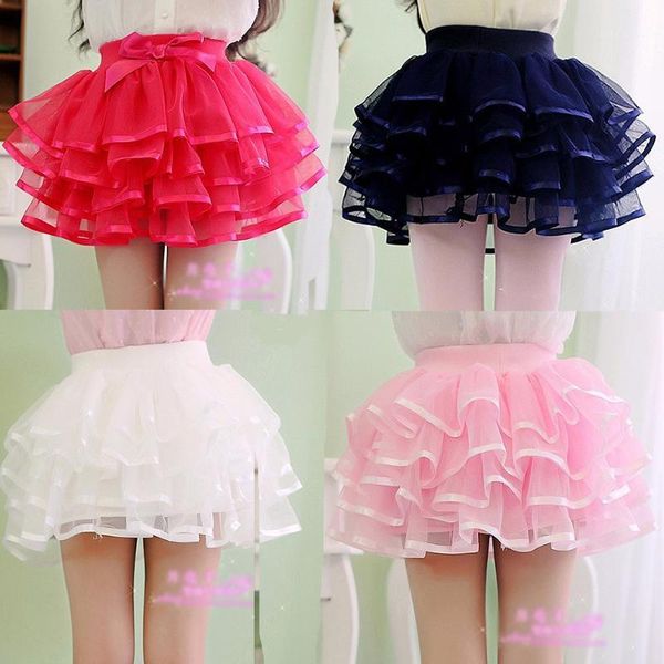 

skirts girls tutu baby ballerina skirt childrens chiffon fluffy pettiskirts kids hallowmas casual candy color 20211, Blue