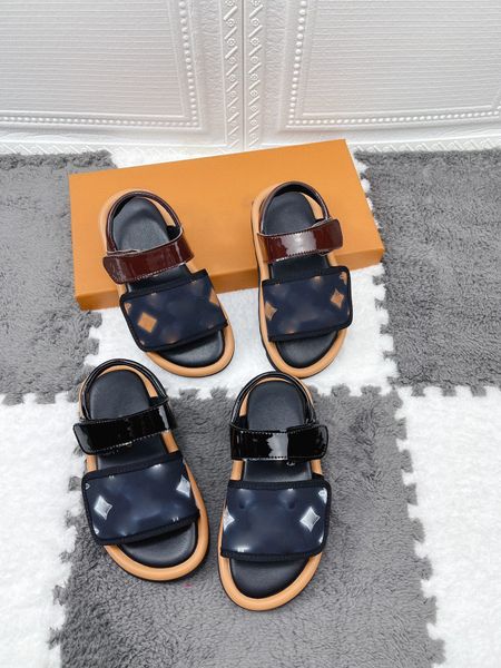 

summer boys girls kids sandals baby children shoes 2 styles toddler slippers non-slip rubber infant designer shoe for wholesale and retail, Black;red