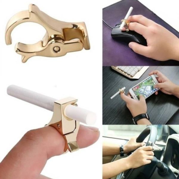 Decorações de Natal Bonito Criativo Fumar Cigarro Cigarro Masculino Prevenção de Dedo Fumado Anel Organizador Acessórios Gadget Decor