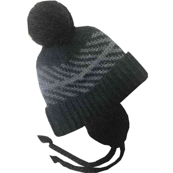 

custom fashion ponytail knitted hat with pom small minimum, Blue;gray