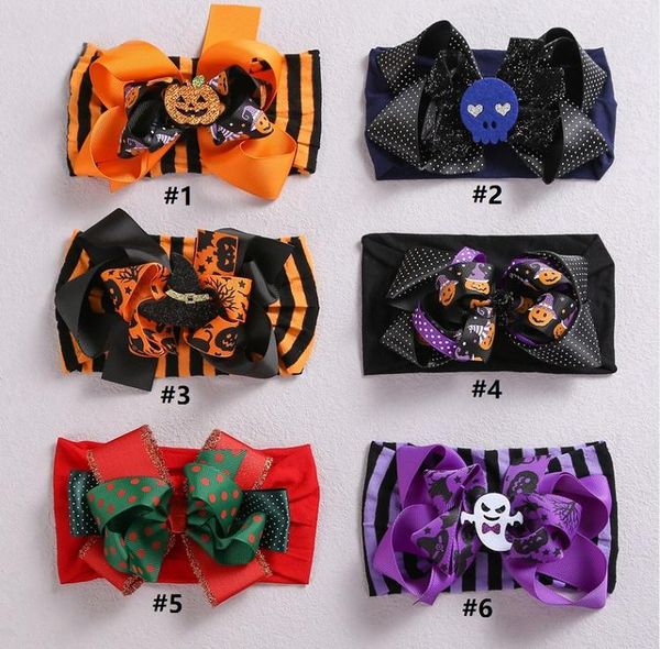 

hair accessories halloween pumpkin headband christmas xmas bow hairbands headwear, Slivery;white