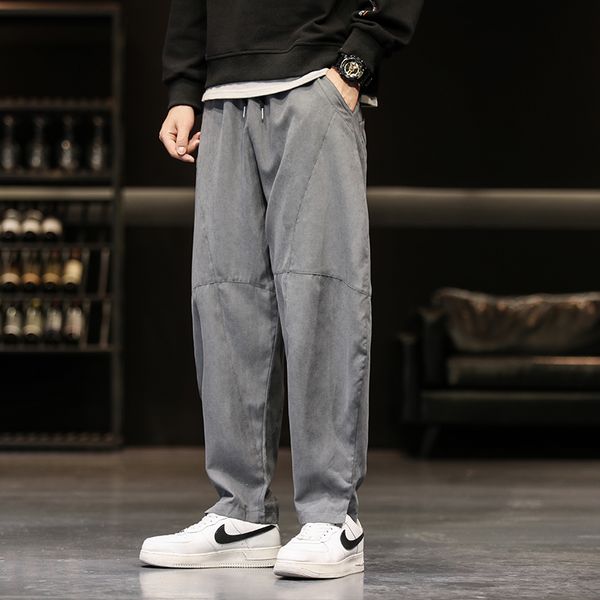 

new men's joggers pants man black cotton comfortable pant 2021 summer casual streetwear loose trouser korean style sweatpants male f15d
