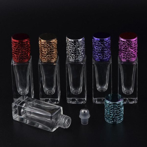 

7ml mini cute steel ball roll-on refillable perfume bottle &empty perfume case with alloy cover portable bottle f20212536